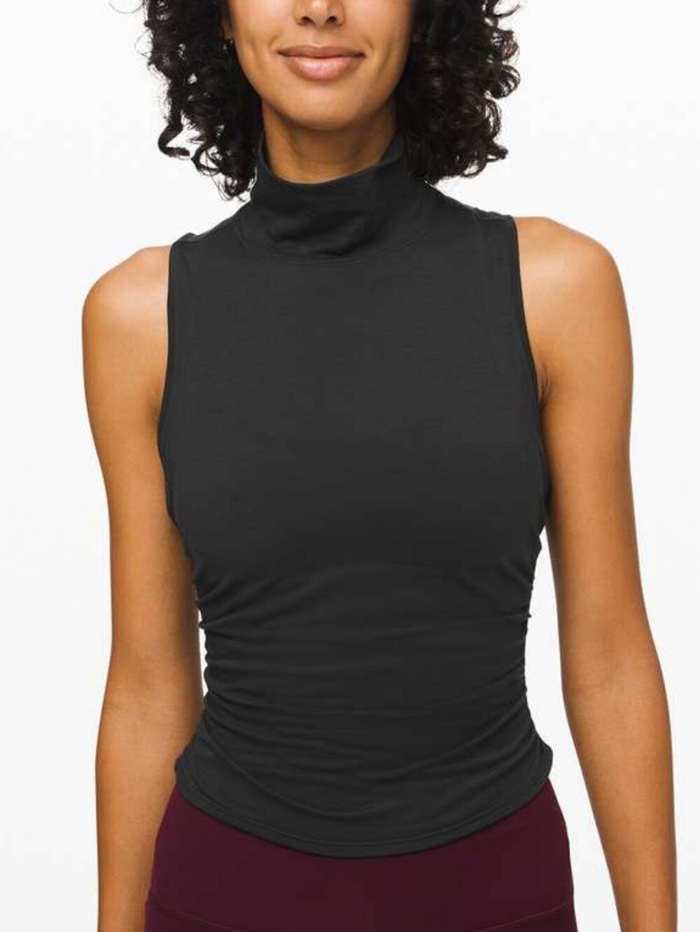 Lululemon▪️See The Horizon Black Sleeveless Turtleneck Cinched Sides Tank Top